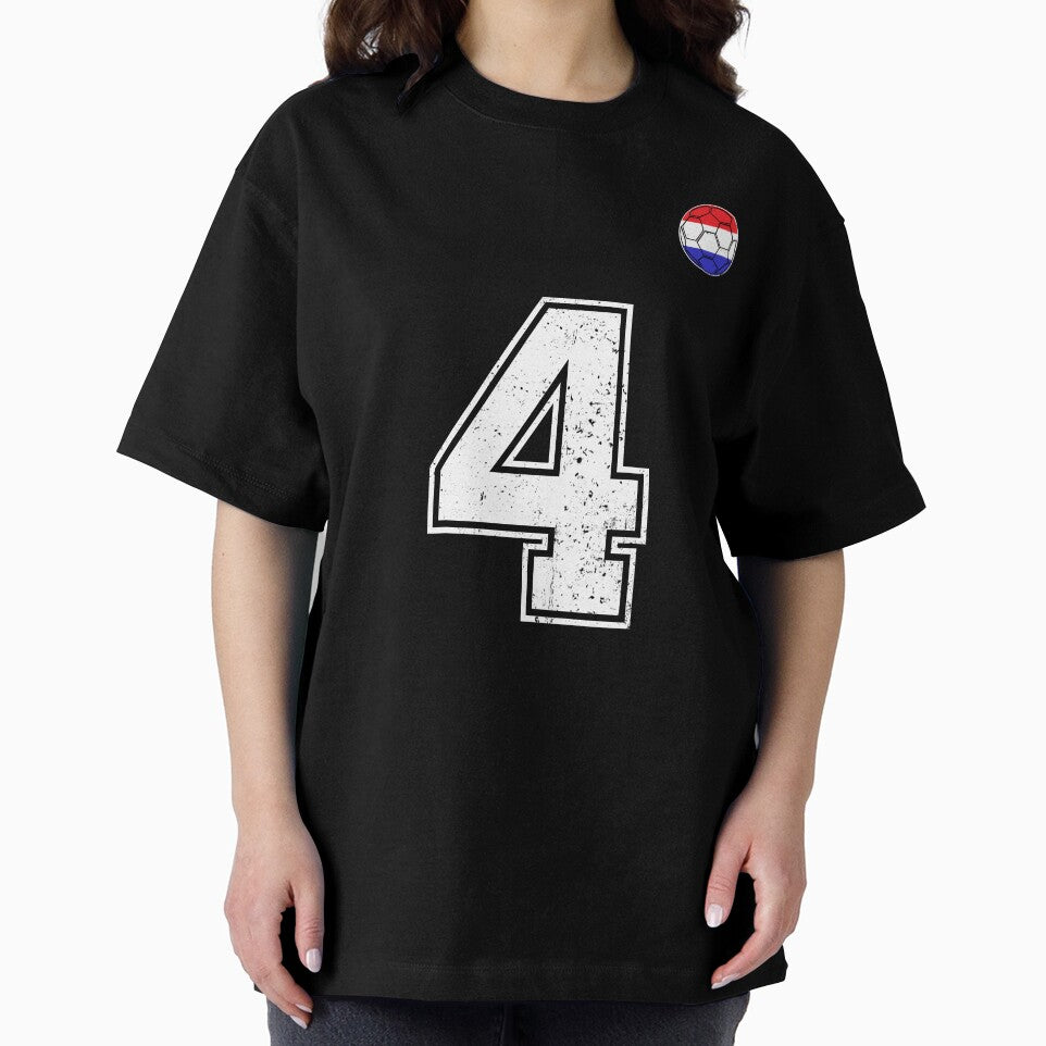 Netherlands Soccer Number 4 Vintage Sports Fan by LiviuGligoros
