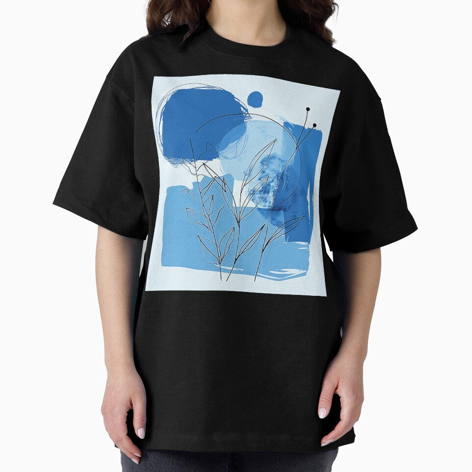 Boho-Style Cool Calming Blue Colors Abstract Art by DEC02