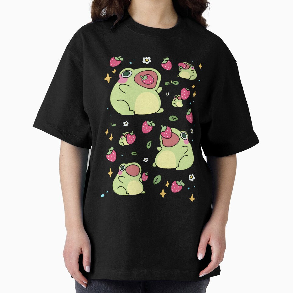Cute Kawaii Pastel Frog with Strawberry by JodanySejour