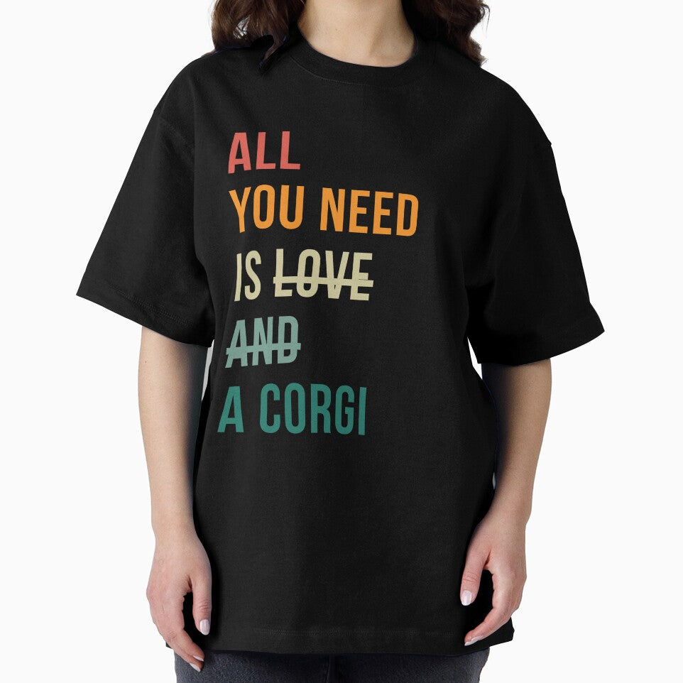 Retro all you need is love and a Corgi dog breed design by 29Bumblebee