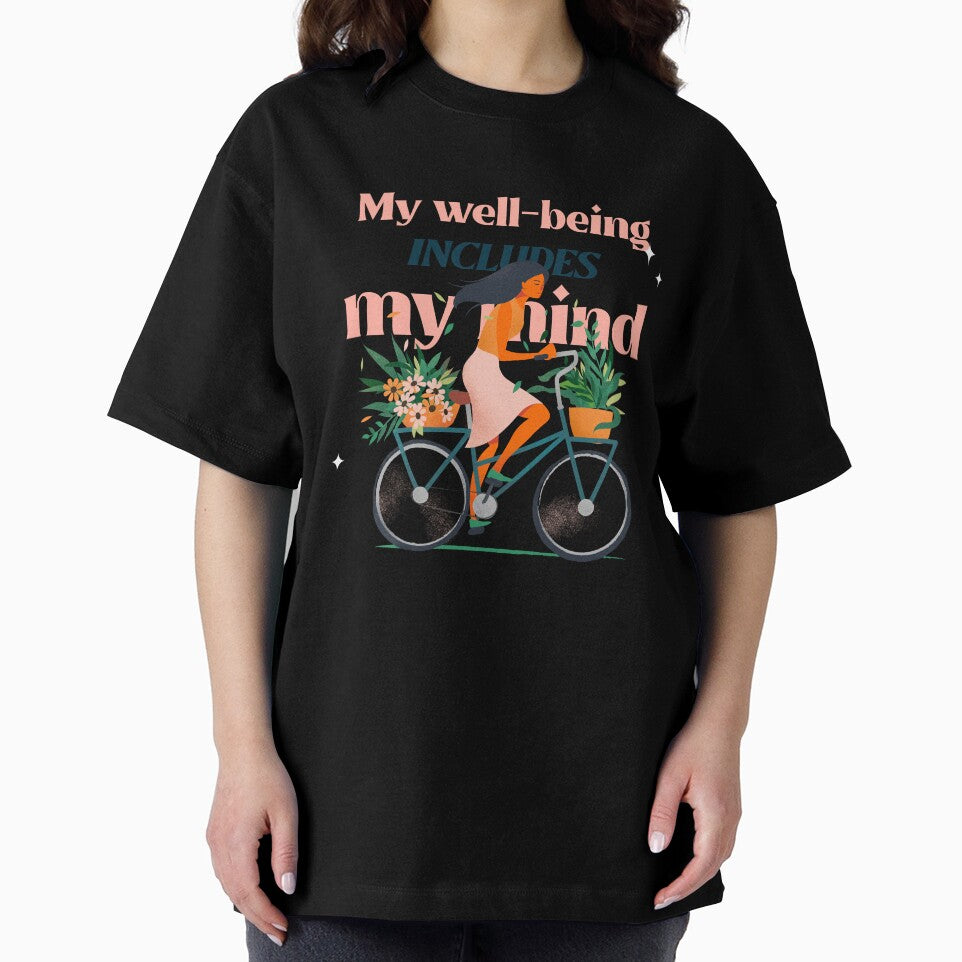 My well being includes my mind woman cycling positive vibes affirmation manifestation mental health by SoulfulT