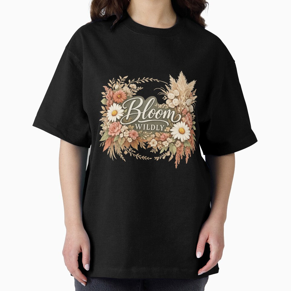 Bloom Wildly Boho Floral Design | Elegant Botanical T-shirt Graphic by Zyynpixel