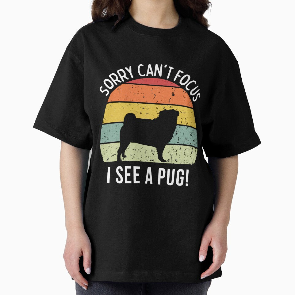Cute Retro Sunset Pug lover design - white text by 29Bumblebee