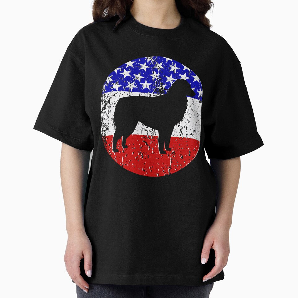 American Flag Australian Shepherd Vintage Retro Aussie Dog Tee Gift Love by BargerStore