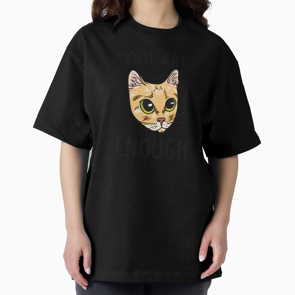 You Are Enough Positive Affirmation Cat Design by sweetBattie