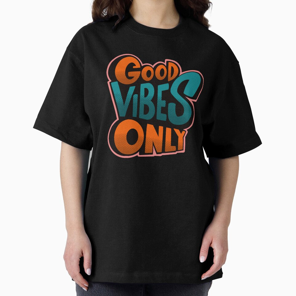 Good Vibes Only Retro Pop Typography - Colorful 90s Aesthetic Quote by twelvten