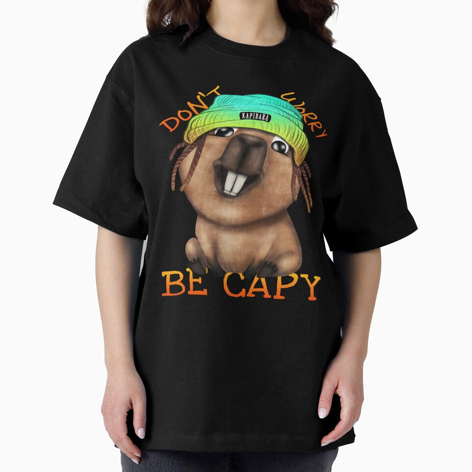 Rasta Capy Tee - Peace, Love, and Capybara by PrezencikABC