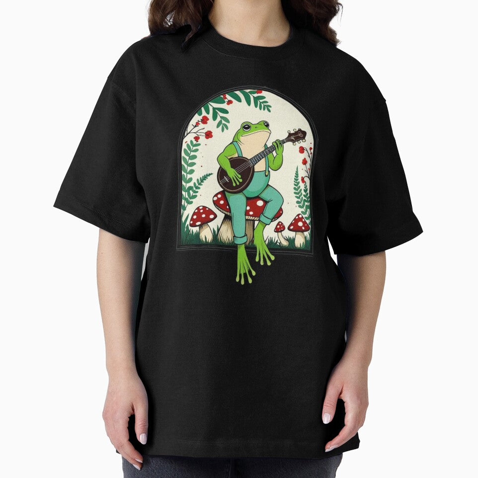 Cottagecore Frog with Banjo – Cute Nature Aesthetic by PrinToria-1