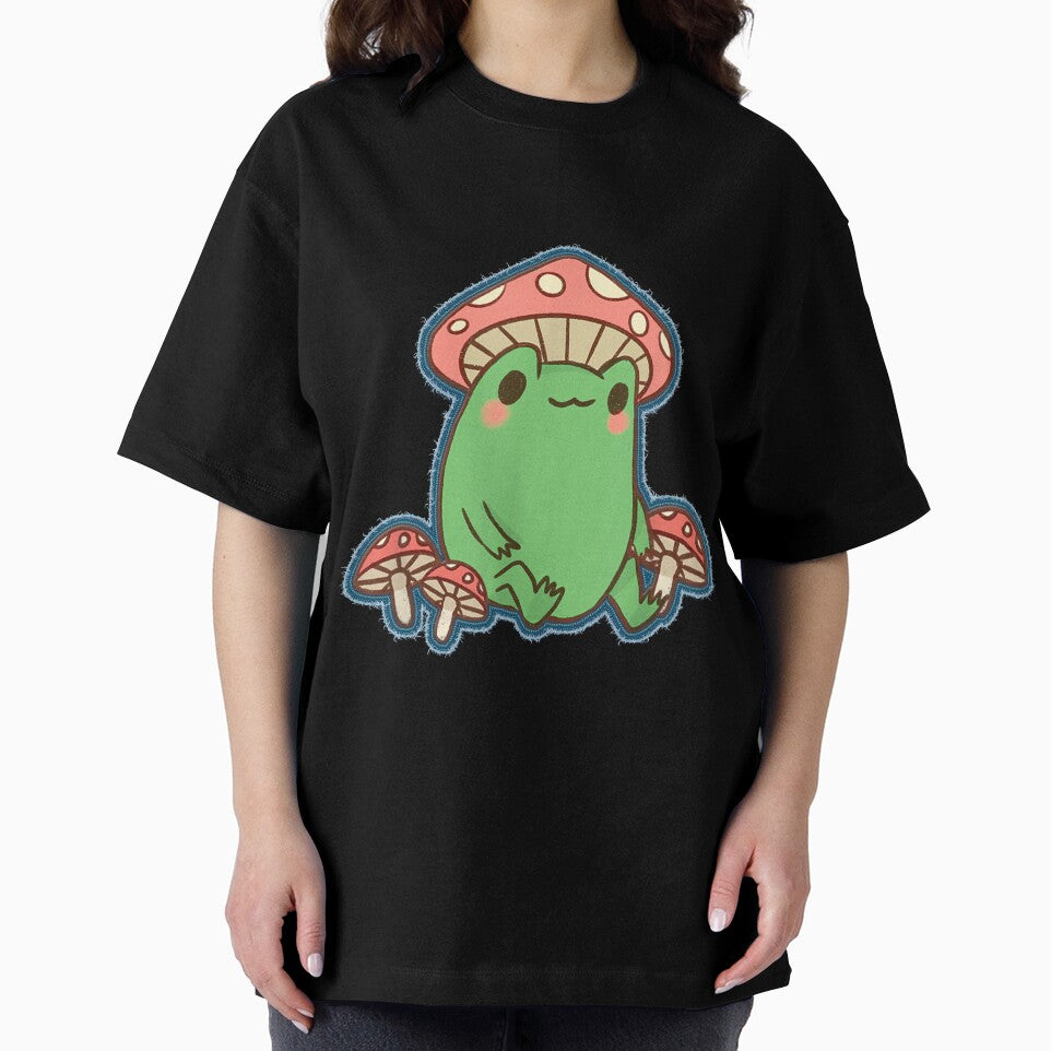 Frog with Mushroom Hat Cottagecore Aesthetic by yopat63002