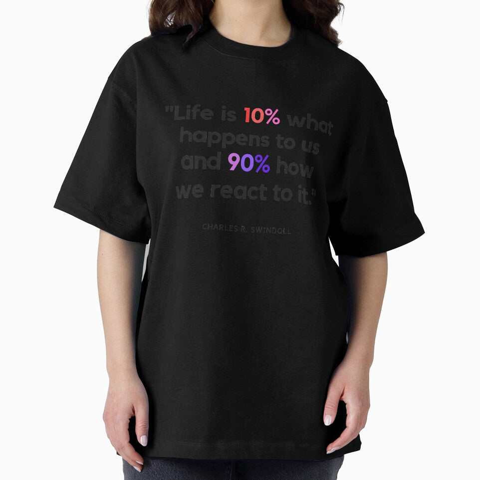 "Life is 10% what happens to us and 90% how we react to it." - Charles R. Swindoll Motivational Quote by Bananobanini