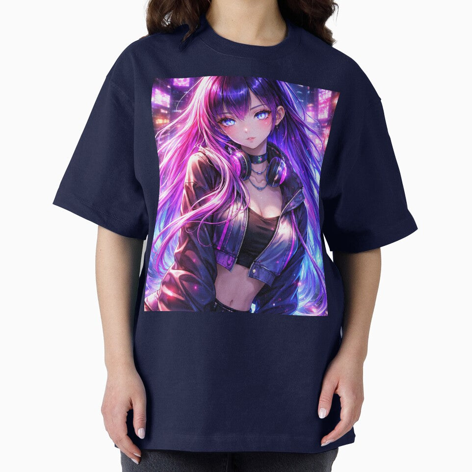 Hypnotic Neon Anime Girl – Cyberpunk Waifu Aesthetic Glow by AnimDream