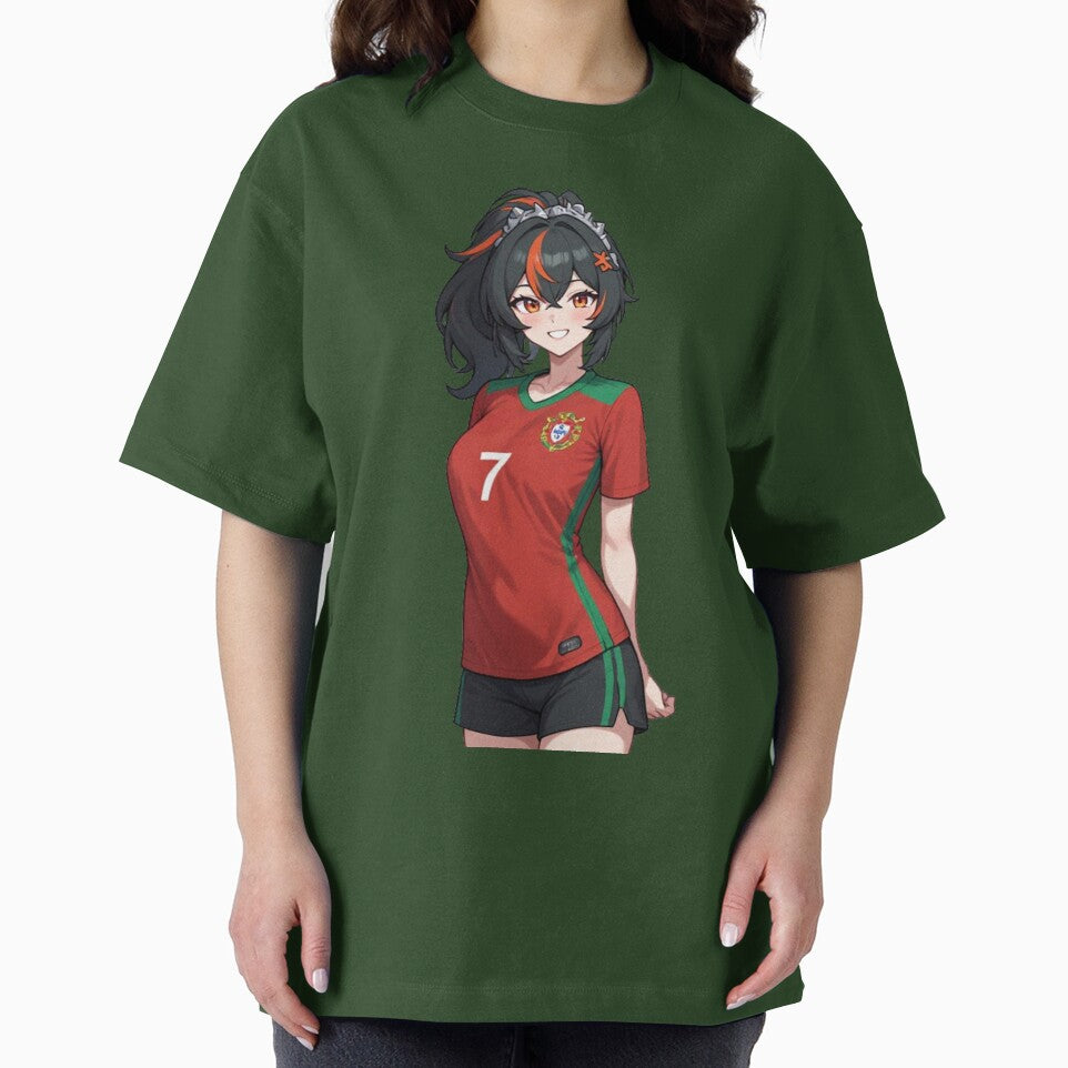 Anime Soccer Girl Portugal Jersey Number 7 Art by Jimakmo