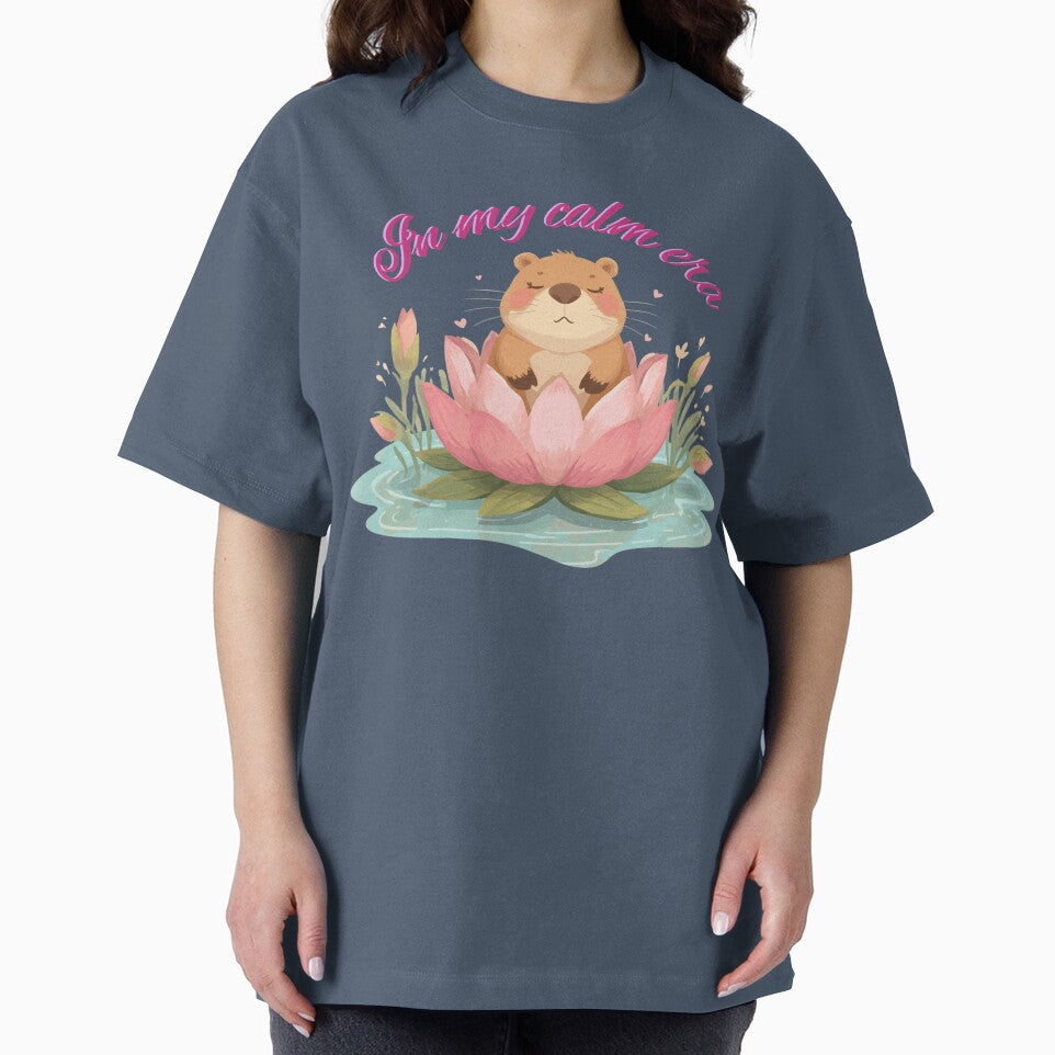In My Calm Era Cute Capybara Lotus by TheFrameVault