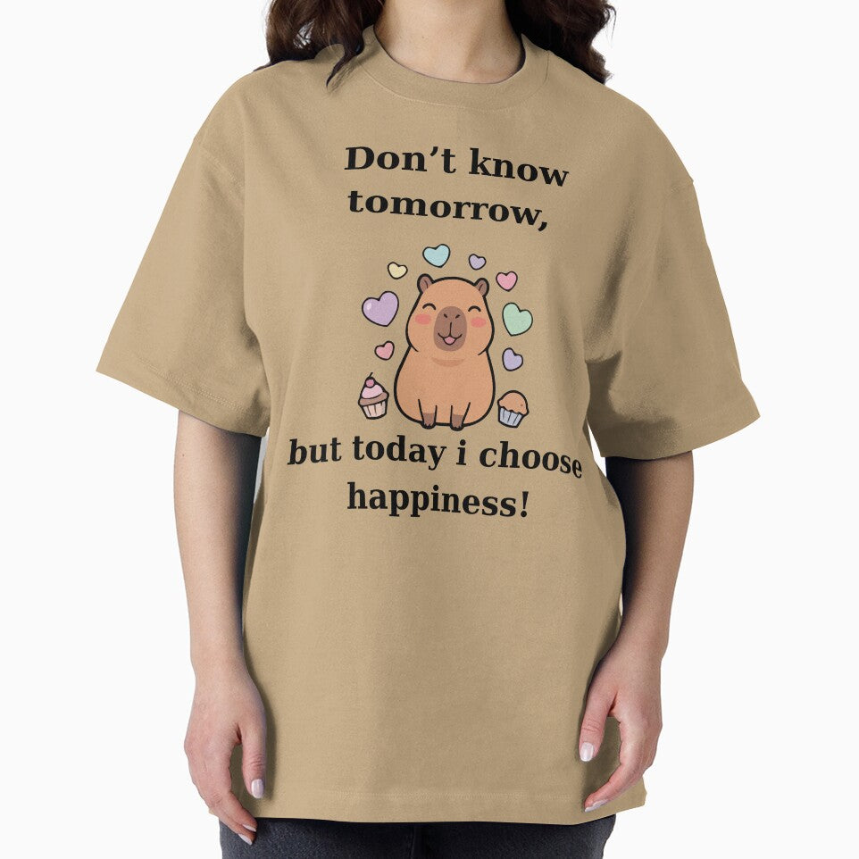 Cute Capybara Today I Choose Happiness Design by TheFrameVault