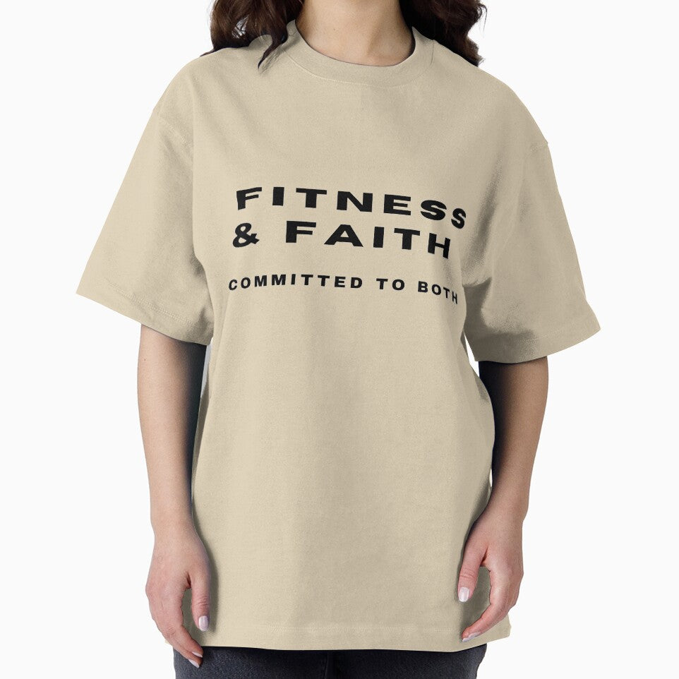 Christian Quote for Men Fitness & Faith Committed to Both T-Shirt by aramida