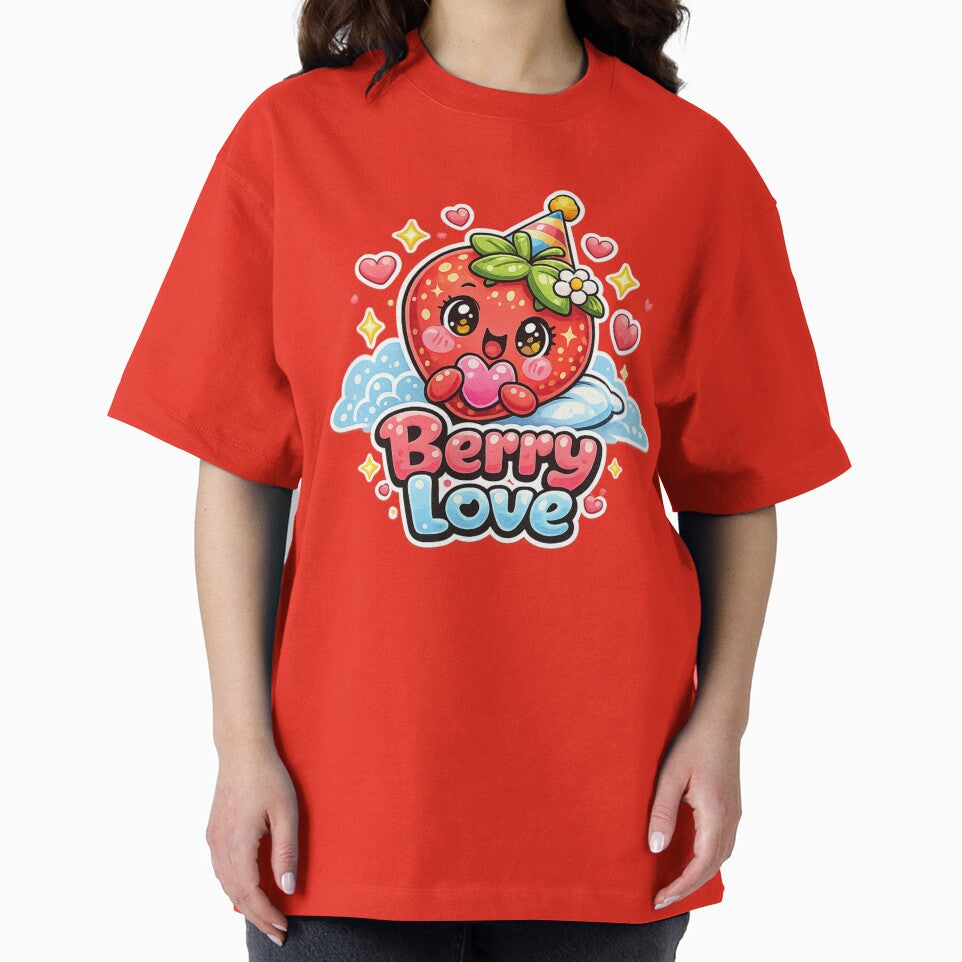 Berry Love – Super Cute Kawaii Strawberry with Heart and Party Hat by apanoracar