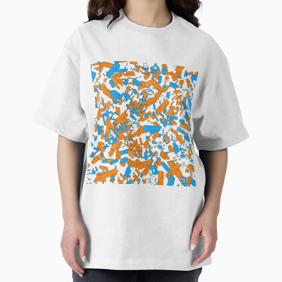 The big bang of debris -sci fi art - orange blue by Thecolorschemer