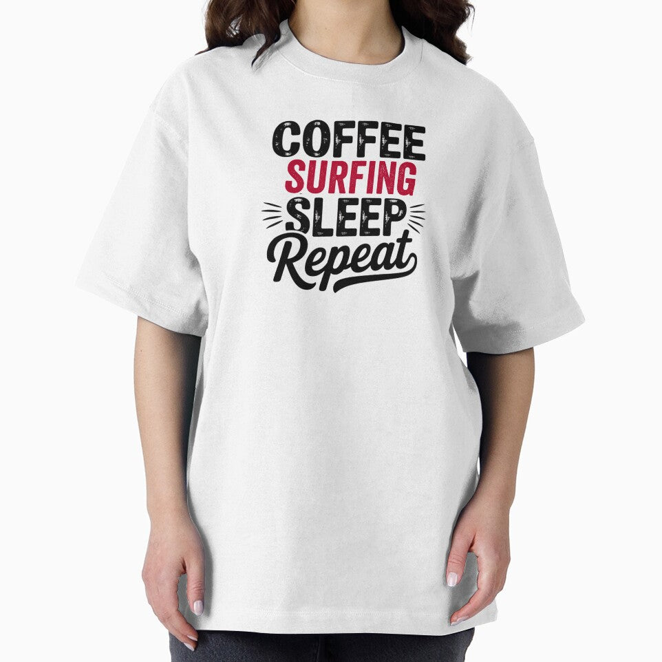 Coffee Surfing Sleep Repeat - Funny Surfing Lover by Watsonarts
