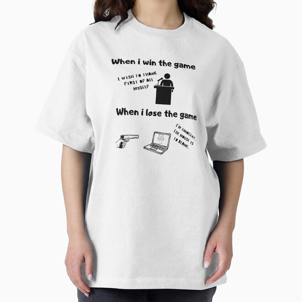 When I win the game VS when I lose the game – Test & illsutration design – Black text by Nemesiscrowd