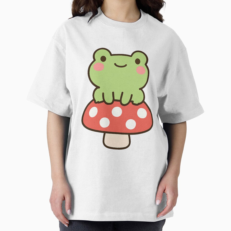 Cute Frog on a Mushroom | Kawaii Frog by stylishdzign