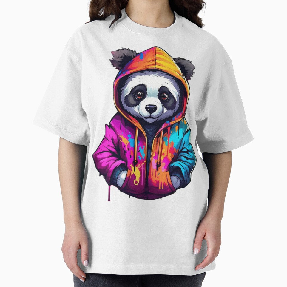 Kawaii Panda Hoodie Sticker – Colorful Graffiti Street Art Style by DzA-stickers