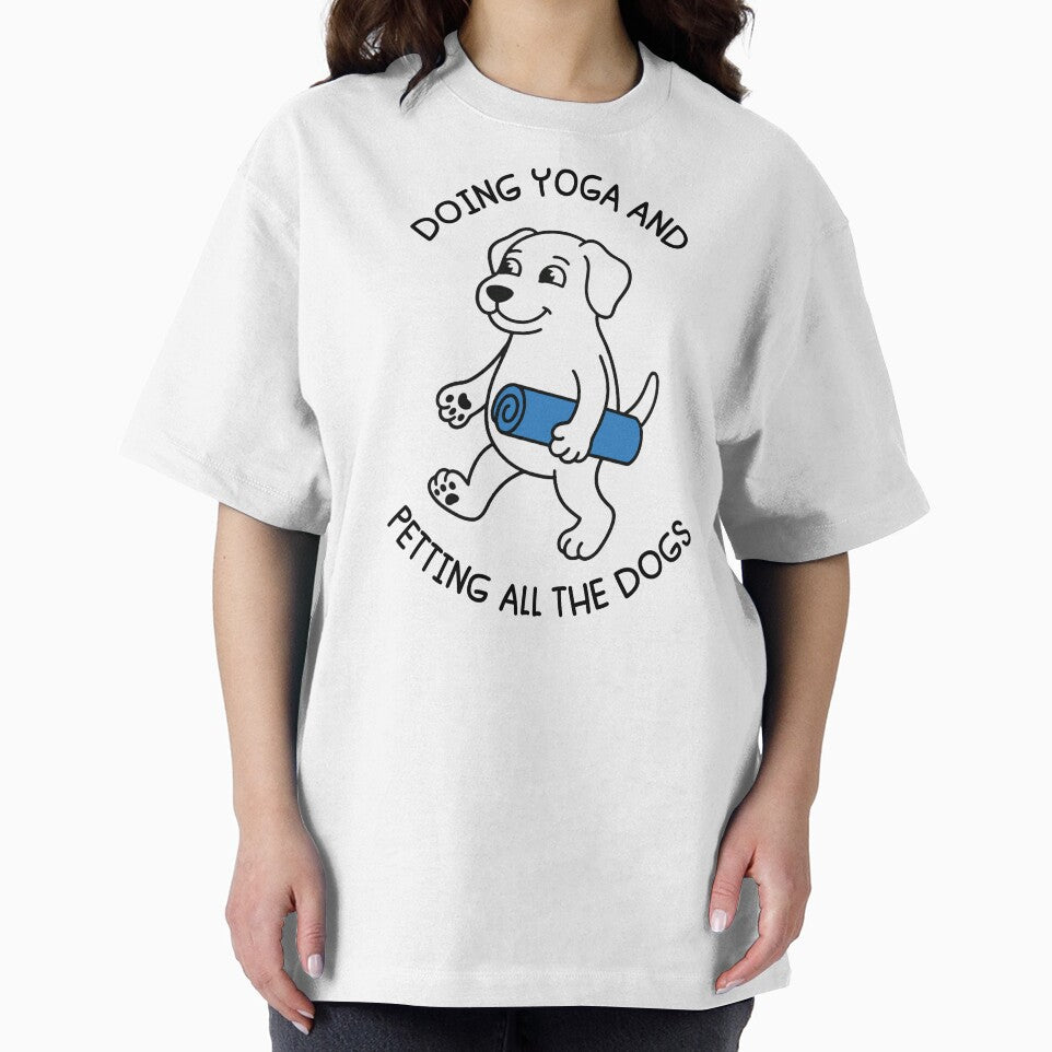 Doing Yoga and Petting all the Dogs Funny Dog Yoga Lover - International Yoga Day June 21 by gunaone-design