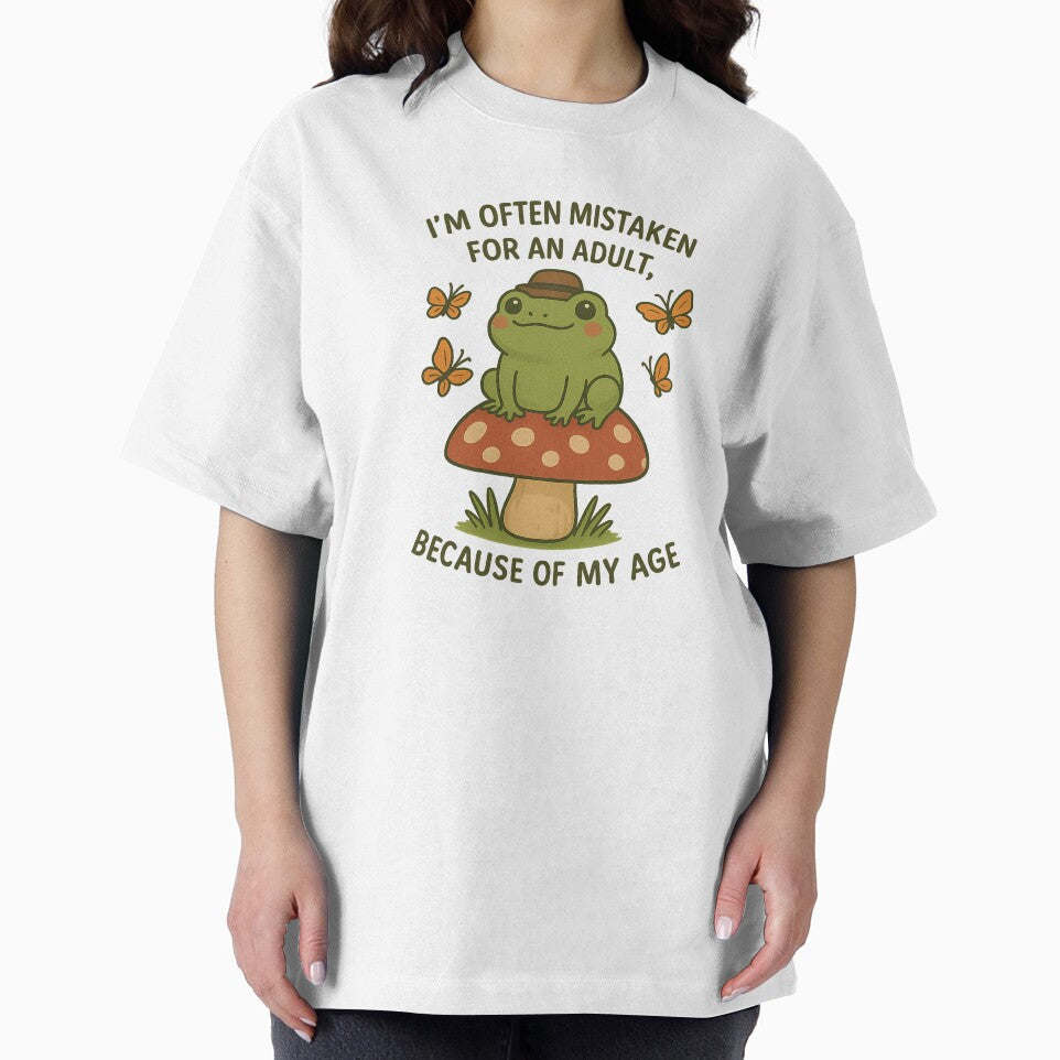 Cute Frog on Mushroom – Funny Adulting Quote Retro Aesthetic Design by Florarts