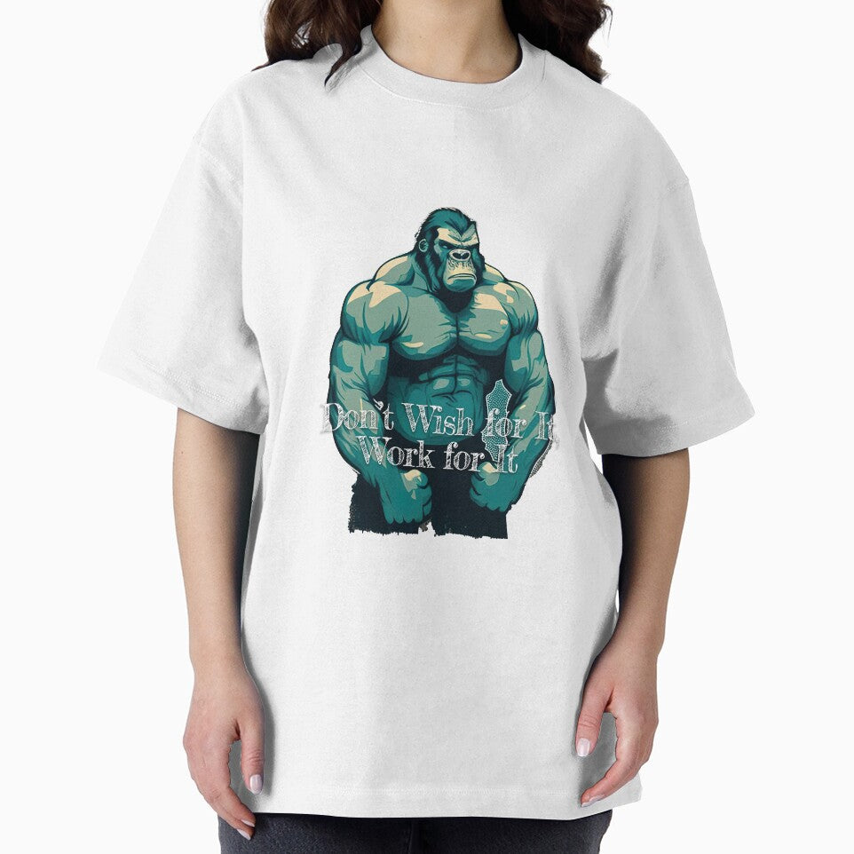 Don't Wish for It, Work for It Bodybuilding Fitness Gym Workout Exercise Merch Print  Design by tengamerx