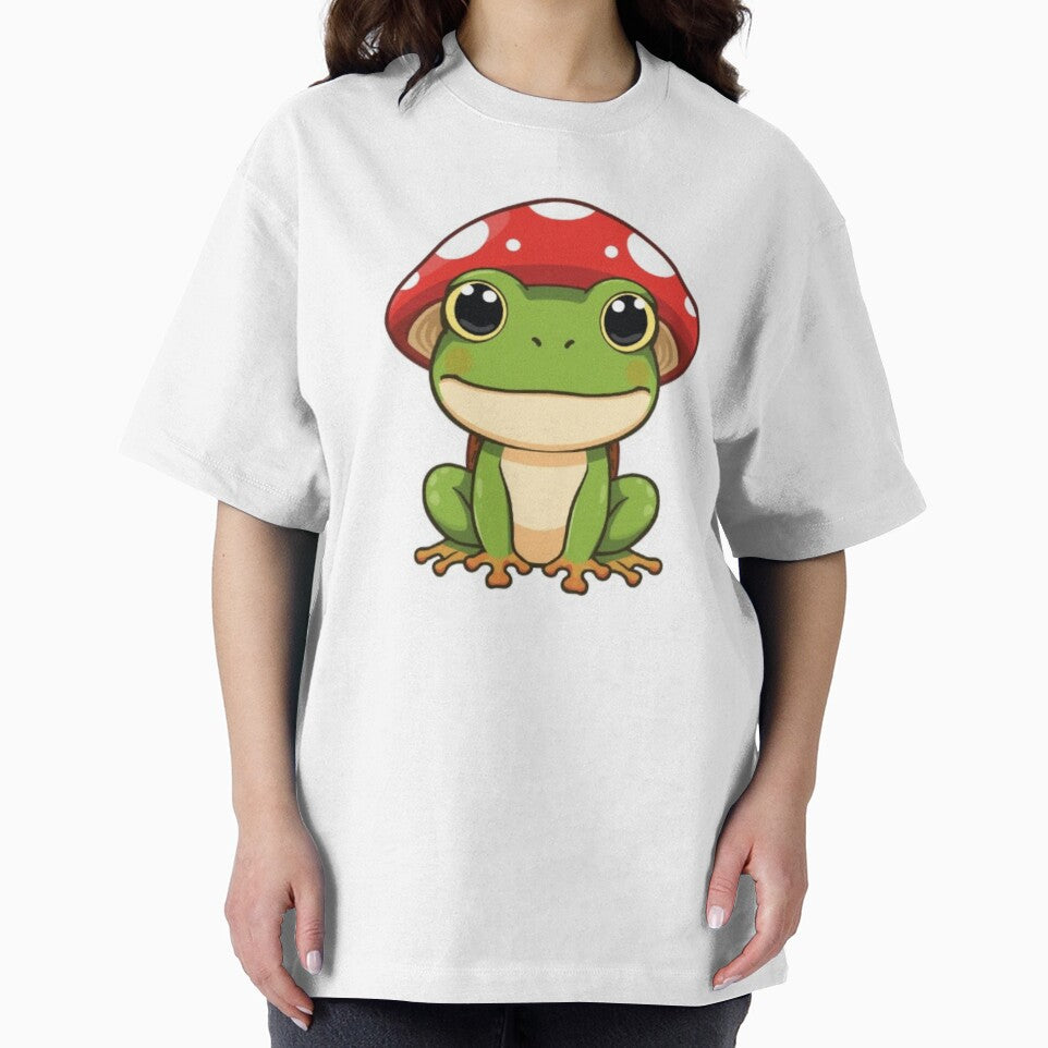 Kawaii Mushroom Frog Sticker | Cute Chibi Frog Cottagecore Gift by Stylestickers55