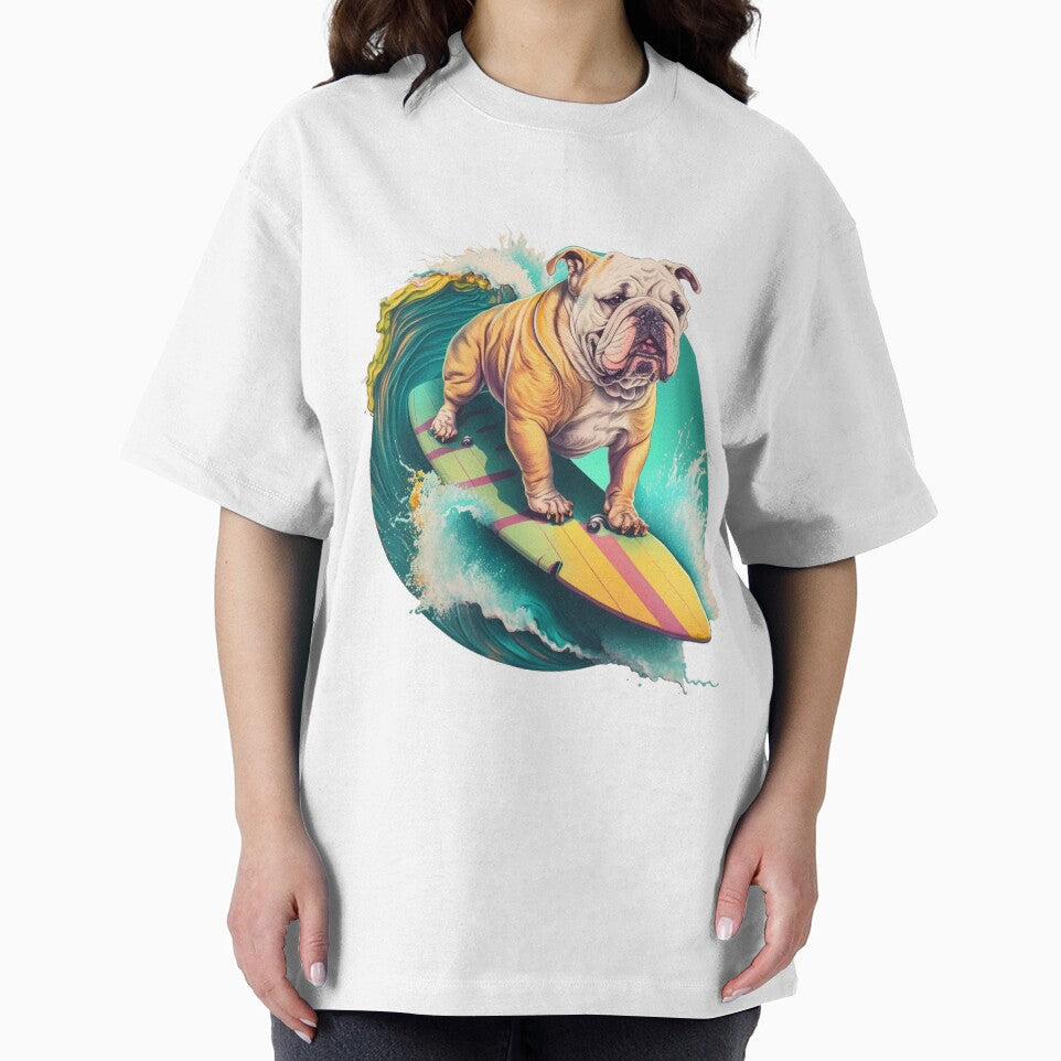 Surfboarding Bulldog by Bill Skraps