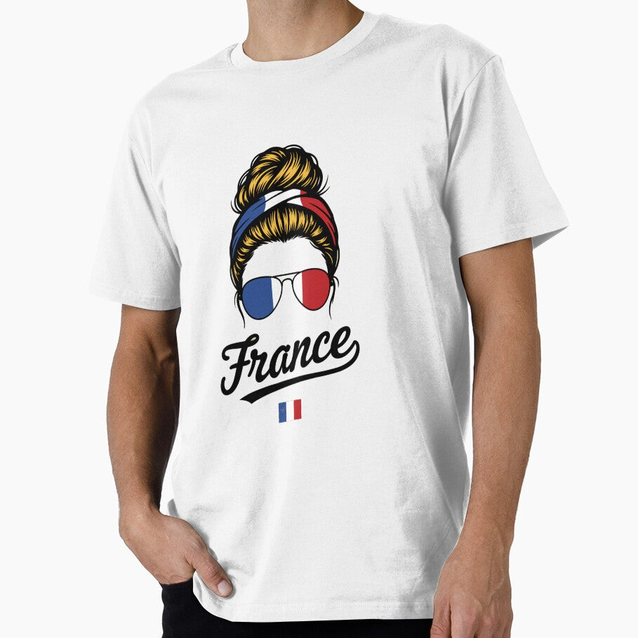 France Pop Art Woman – Vintage Woodcut French Flag Sunglasses Graphic for Proud France Supporters by paulo silveira