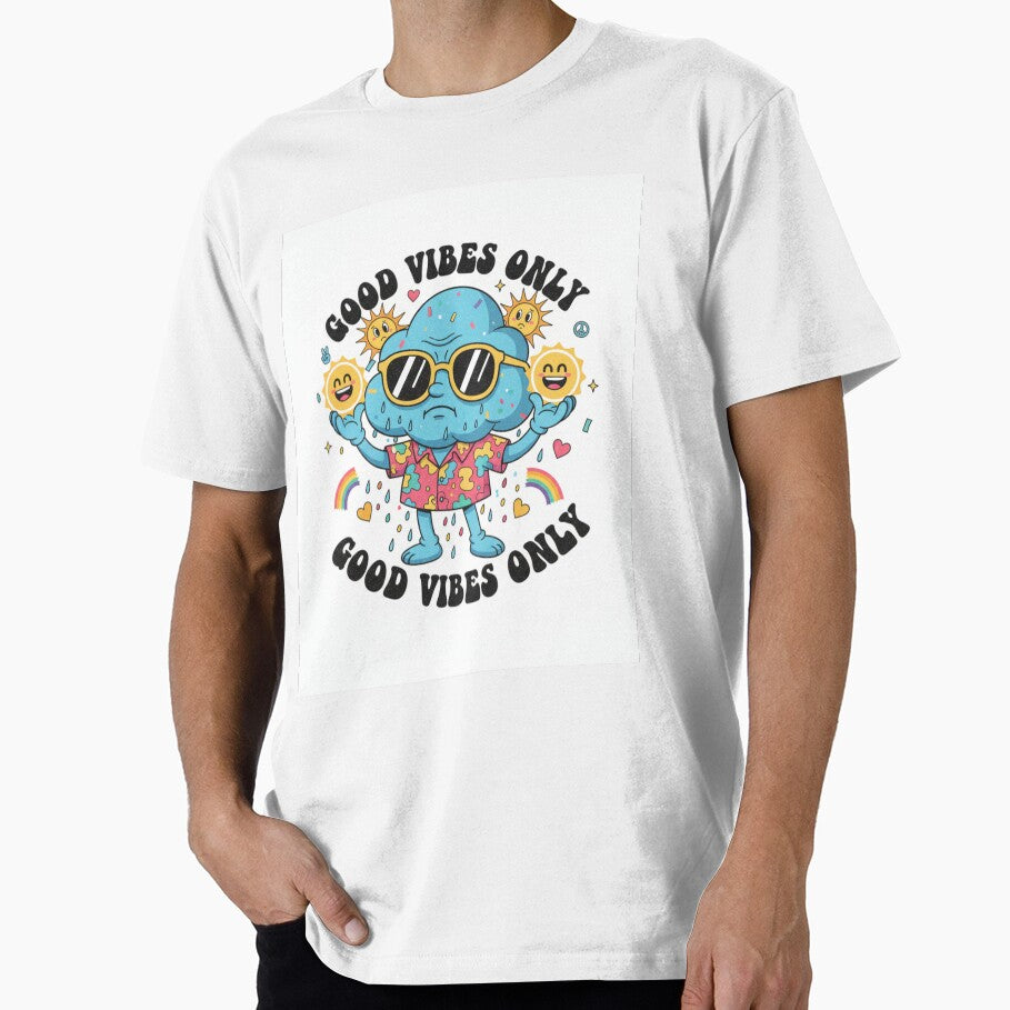 Good Vibes Only – Aesthetic Positive Quote Retro Motivational T-Shirt by SoulMint