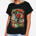 Portugal Soccer Skeleton Retro Collage by OceanBandwear
