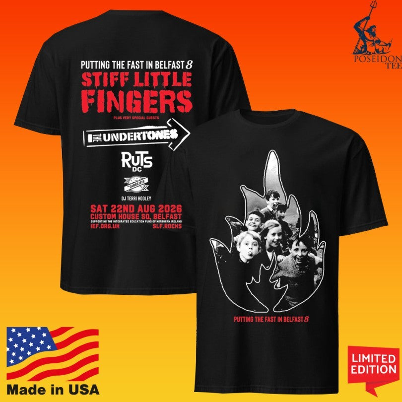 Stiff Little Fingers Putting The Fast In Belfast 8 Black Event Ladies T-shirt