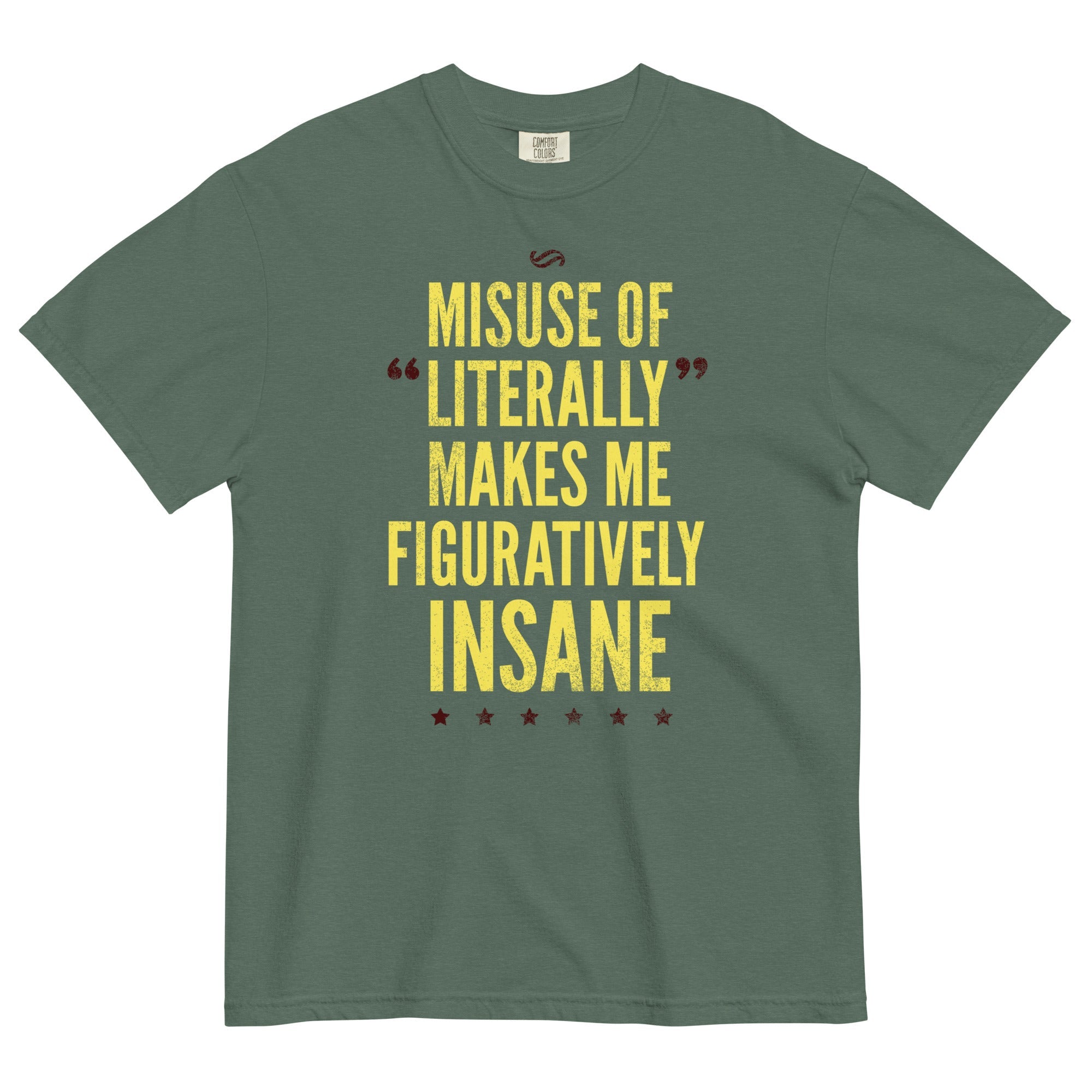 Misuse of Literally Makes Me Figuratively Insane Men's Relaxed Fit Tee