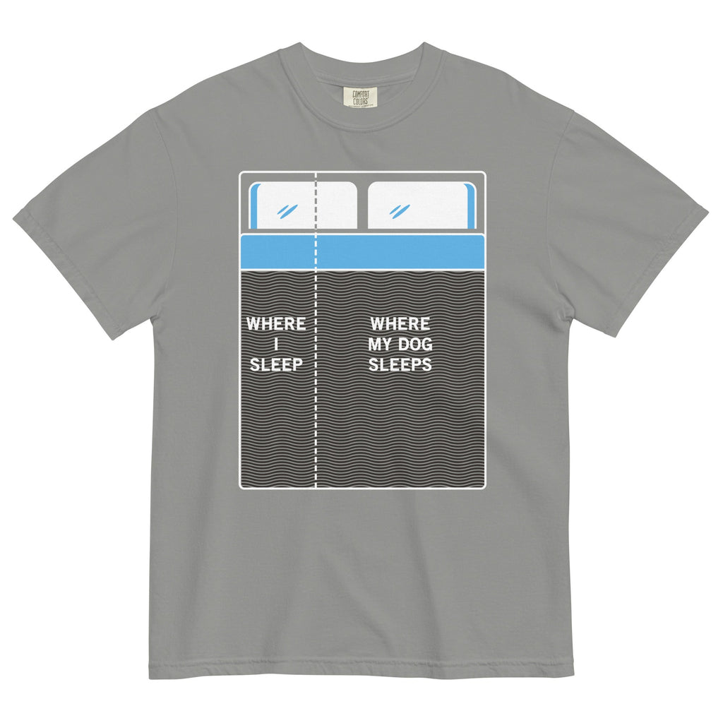 Where I Sleep, Where My Dog Sleeps Men's Relaxed Fit Tee