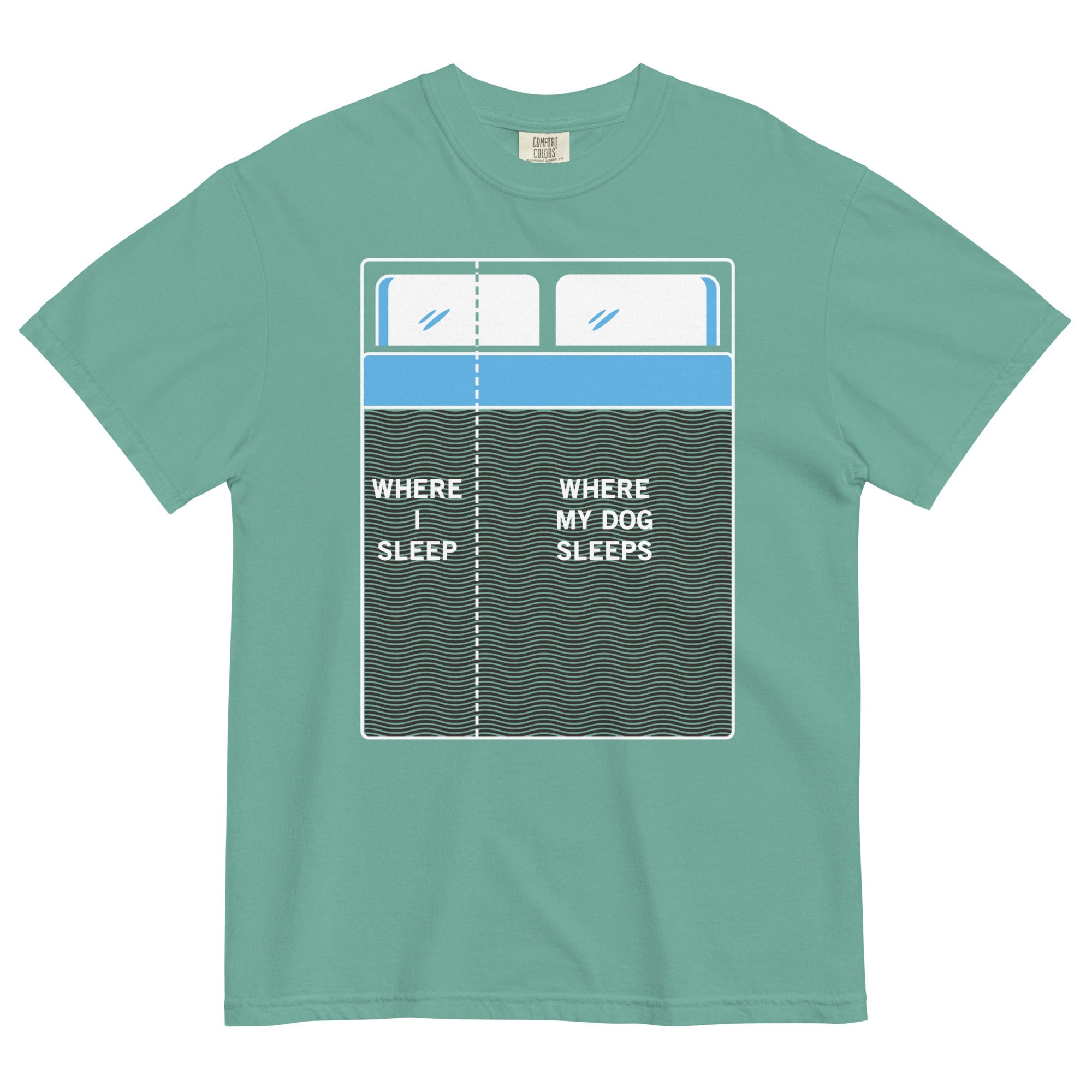 Where I Sleep, Where My Dog Sleeps Men's Relaxed Fit Tee