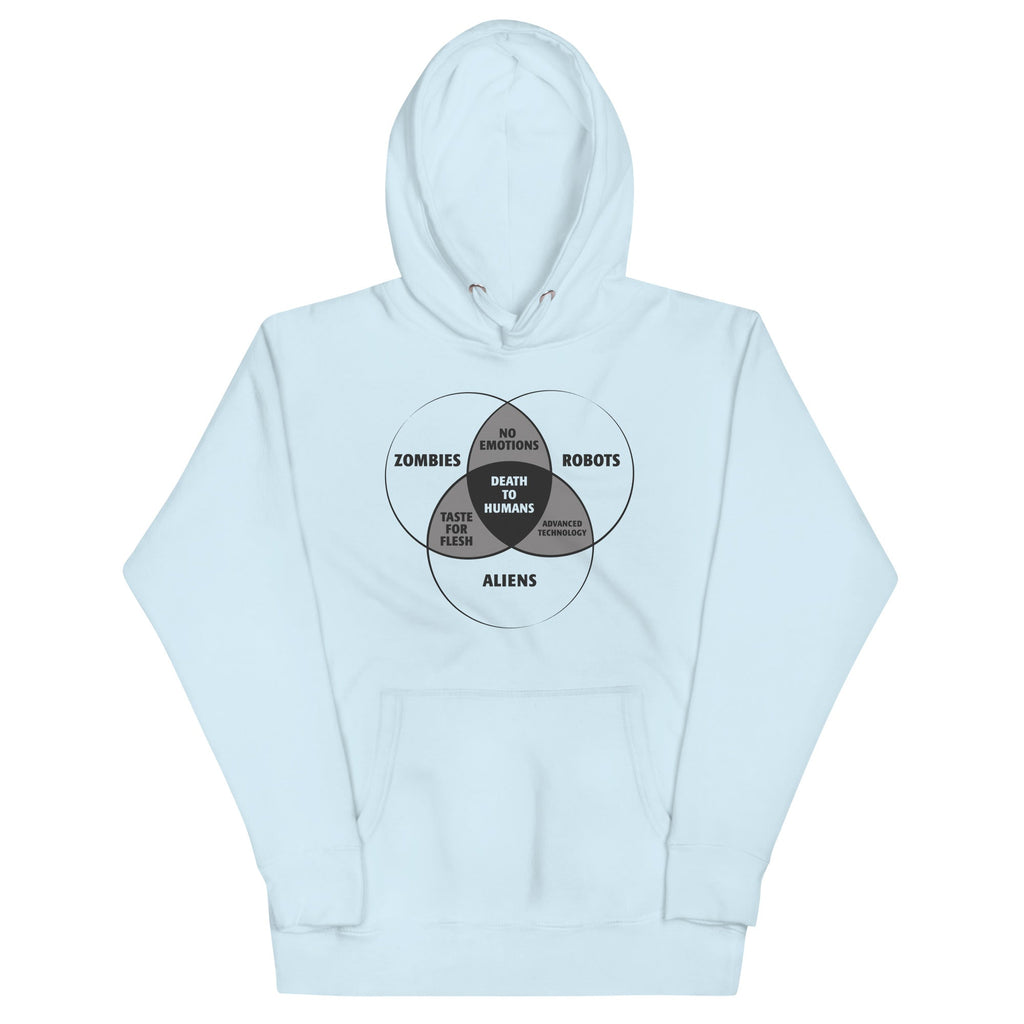 Zombies, Robots, and Aliens Venn Diagram Unisex Hoodie
