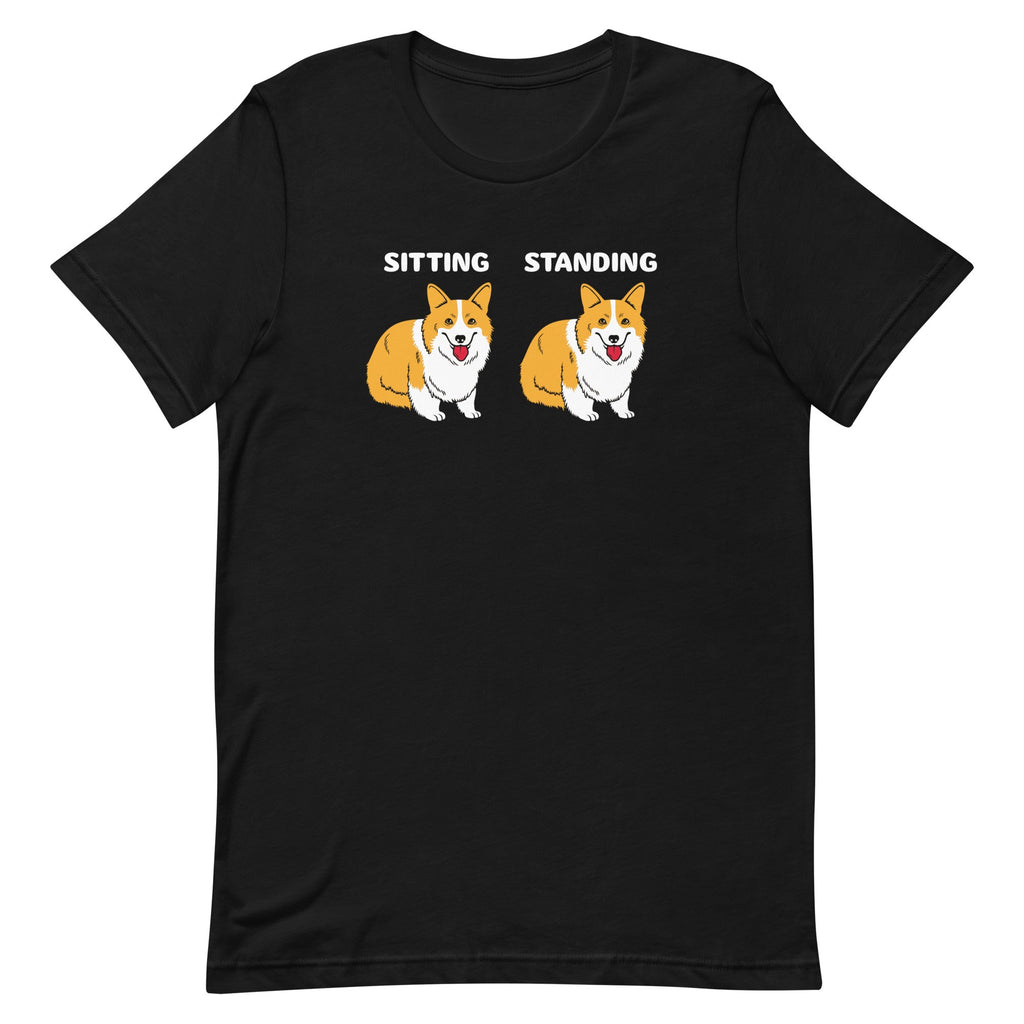 Corgi Sitting And Standing Men's Signature Tee