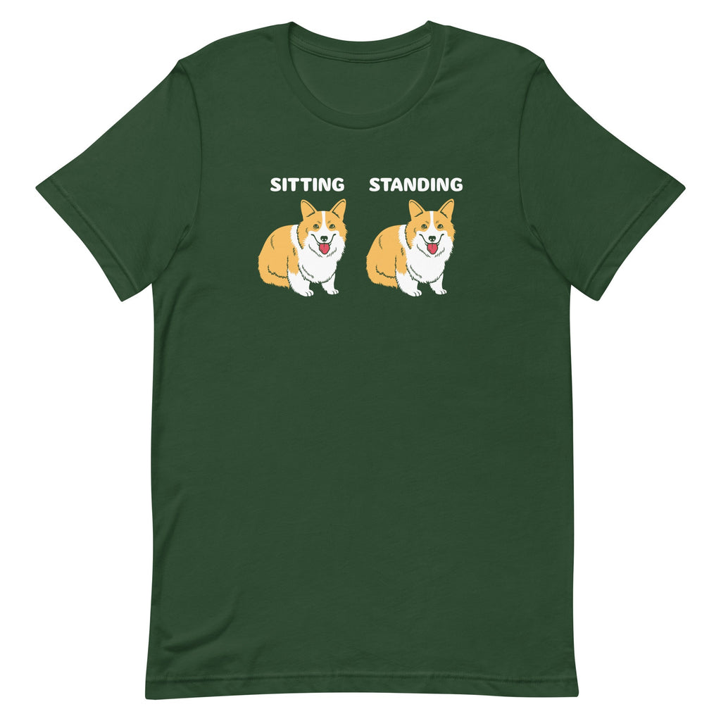 Corgi Sitting And Standing Men's Signature Tee