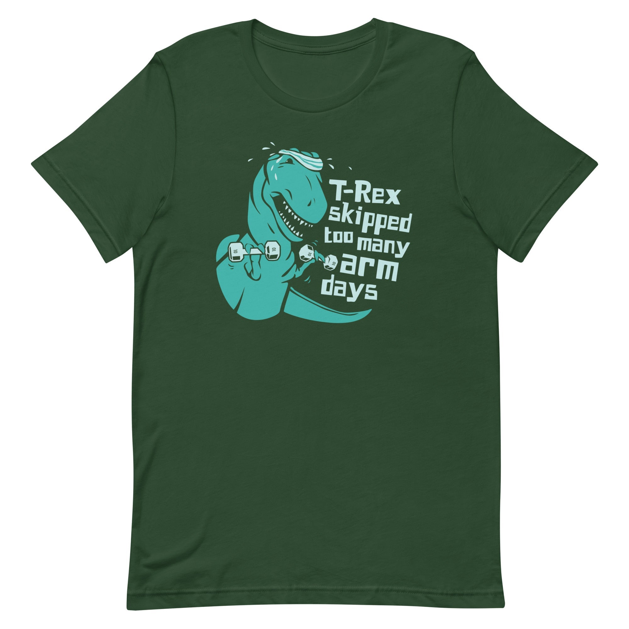 T-Rex Skipped Too Many Arm Days Men's Signature Tee