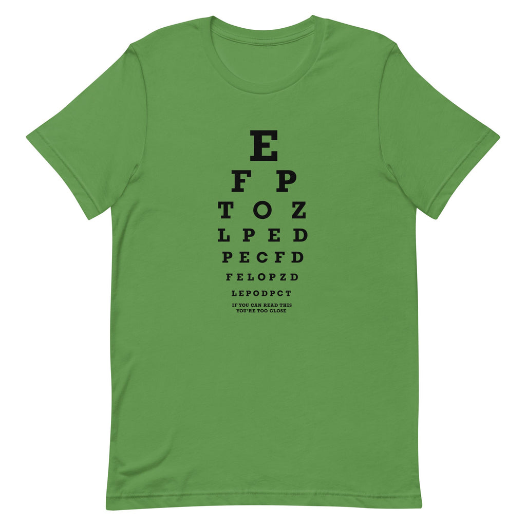 Too Close Eye Chart Men's Signature Tee