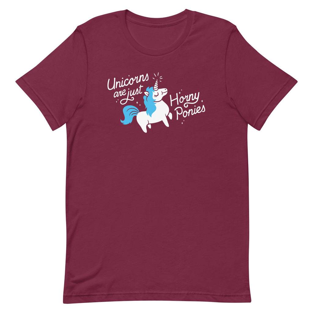 Unicorns Are Just Horny Ponies Men's Signature Tee