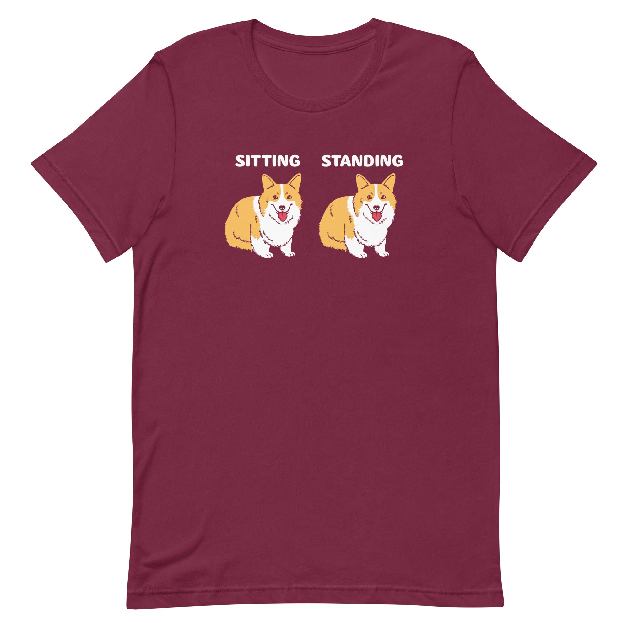 Corgi Sitting And Standing Men's Signature Tee