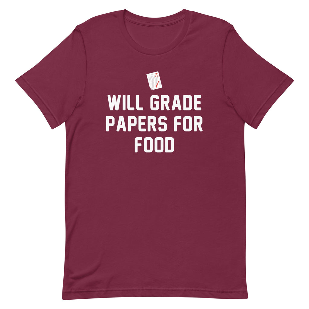 Will Grade Papers For Food Men's Signature Tee
