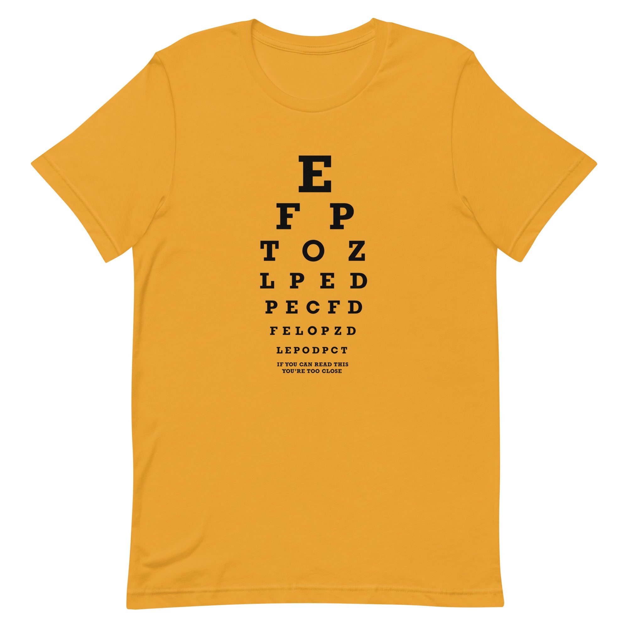 Too Close Eye Chart Men's Signature Tee