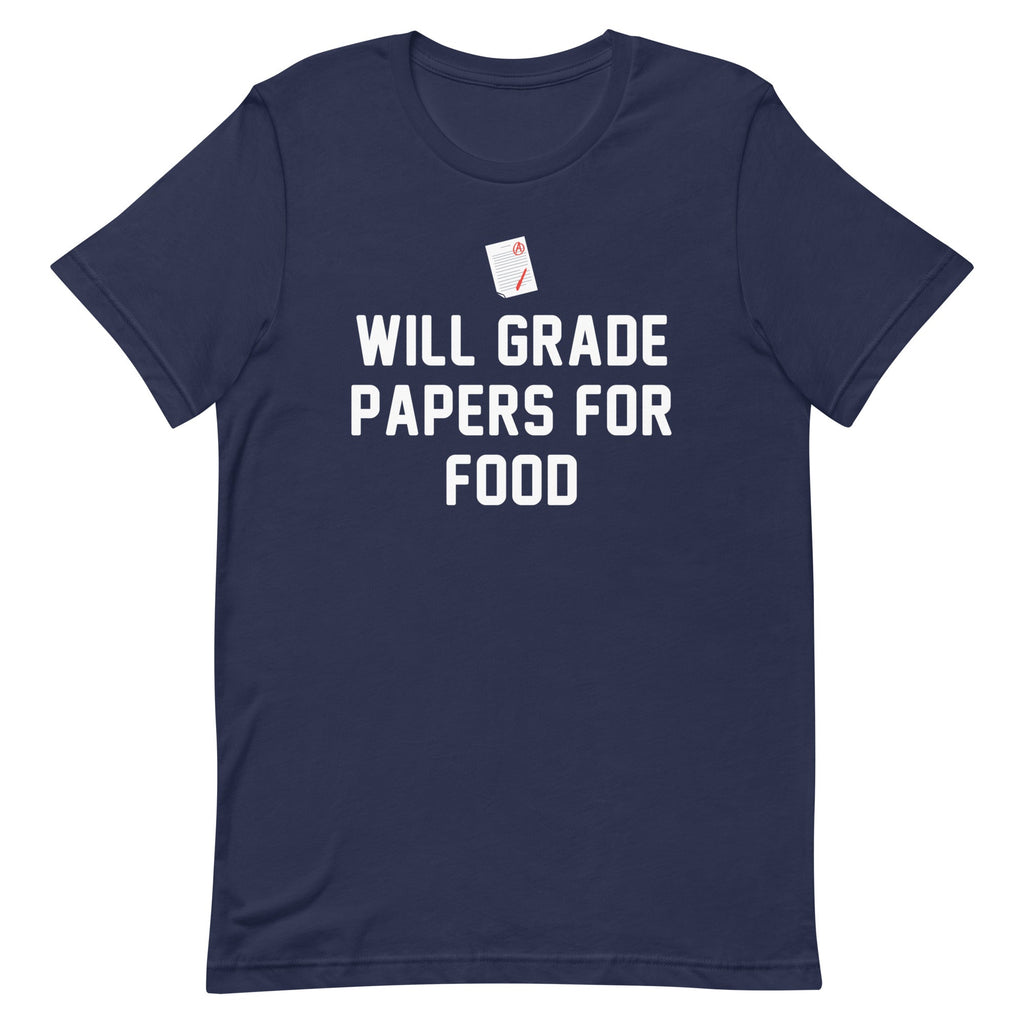 Will Grade Papers For Food Men's Signature Tee