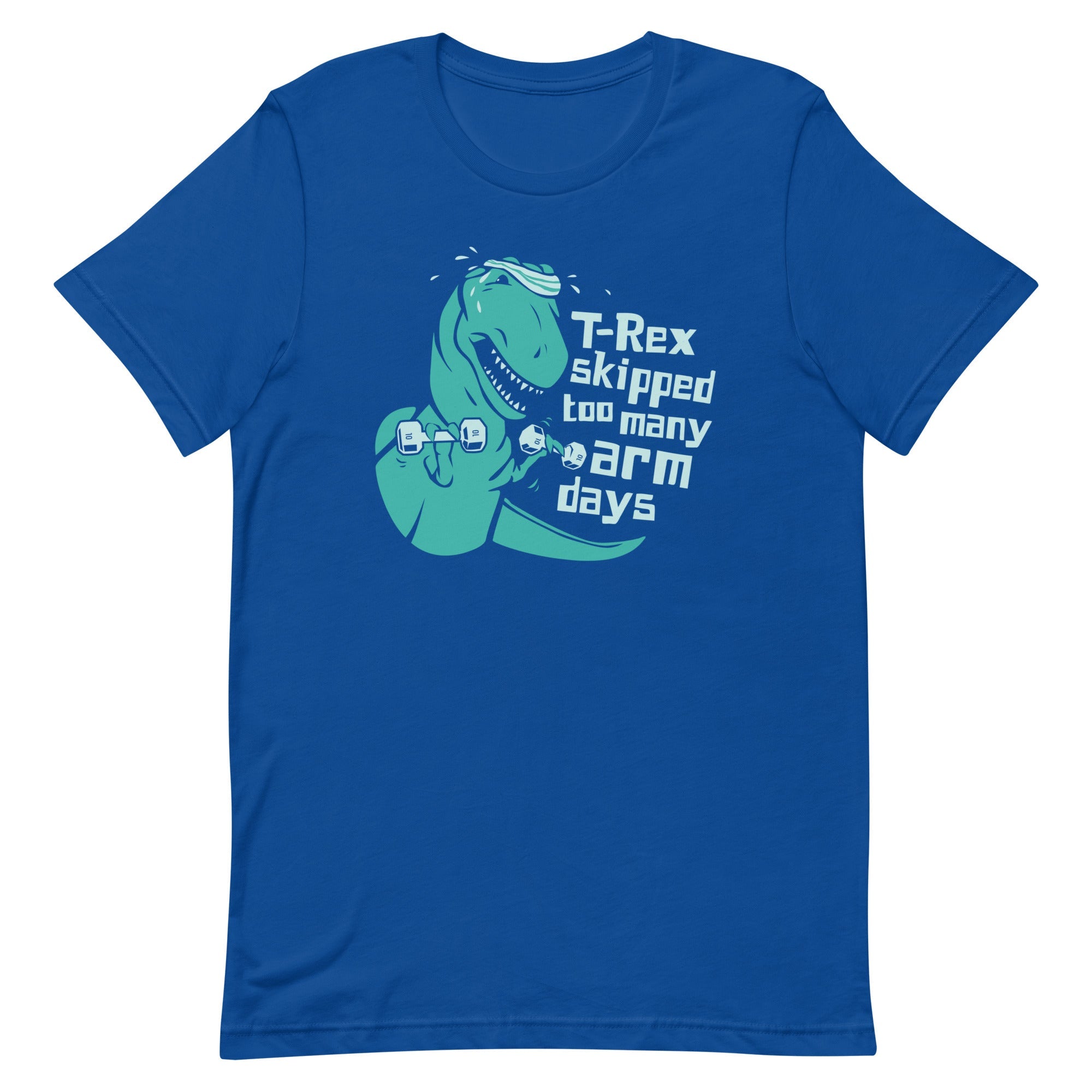 T-Rex Skipped Too Many Arm Days Men's Signature Tee