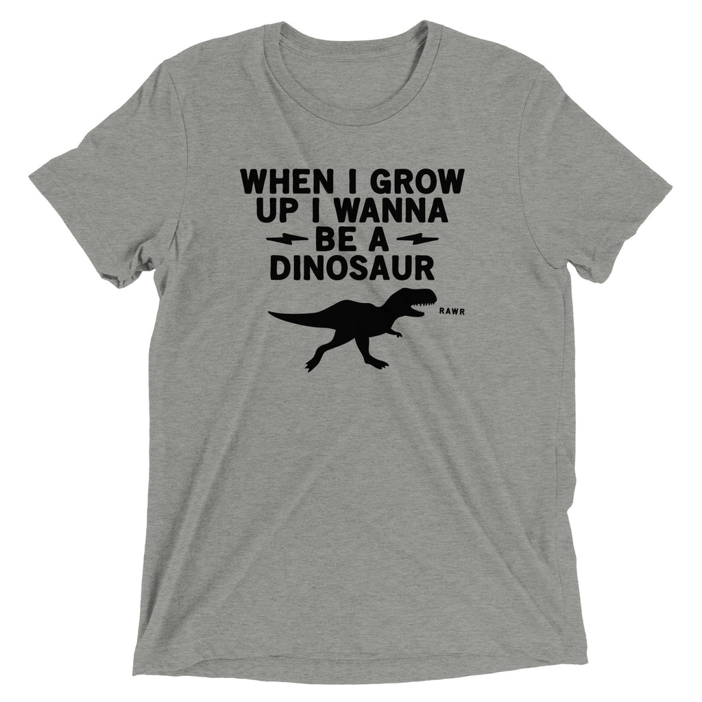 When I Grow Up I Wanna Be A Dinosaur Men's Tri-Blend Tee