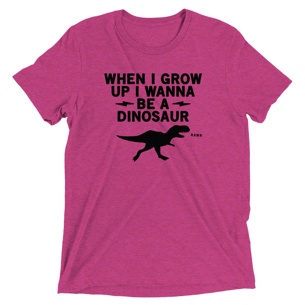When I Grow Up I Wanna Be A Dinosaur Men's Tri-Blend Tee